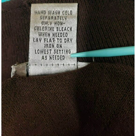 Chico's Brown Open-Front Cardigan, Size 2 Large, Short Sleeve, Rayon Nylon Blend - Picture 6 of 7